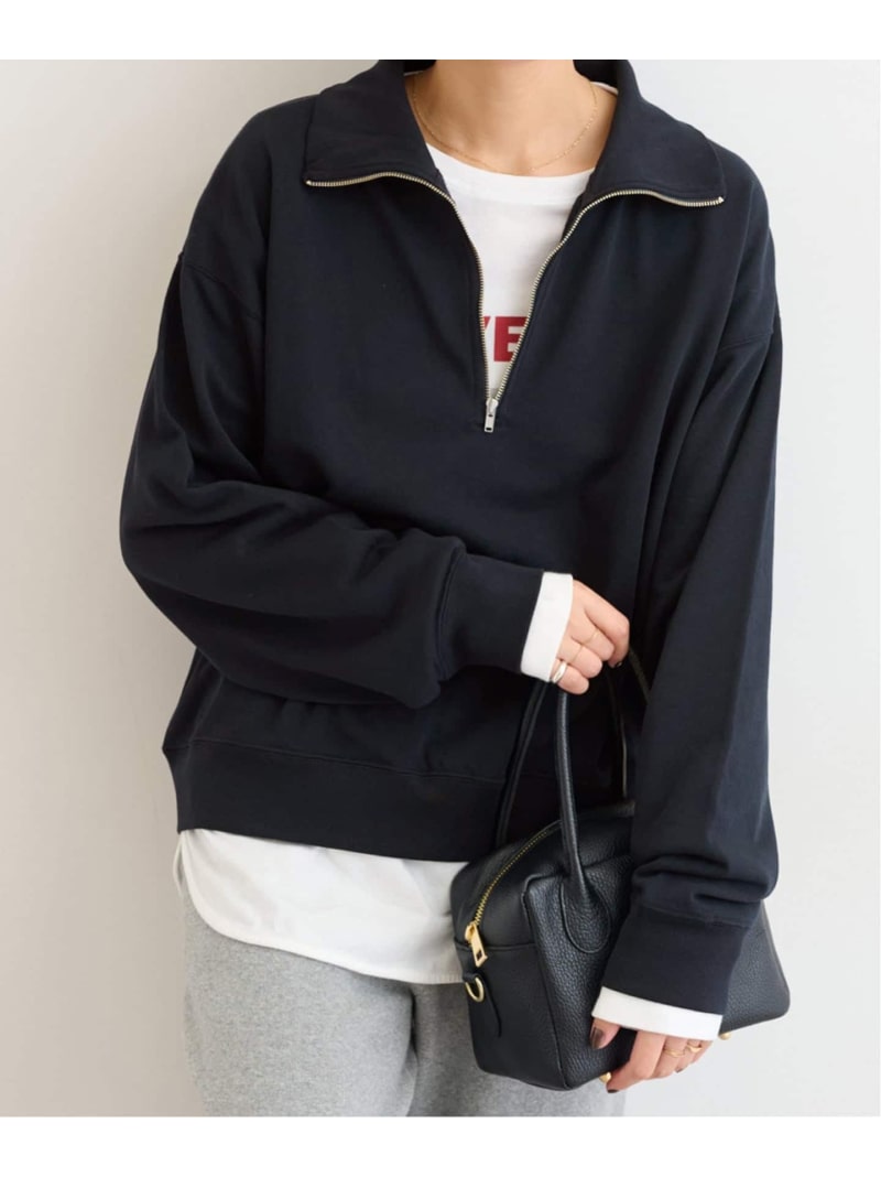 ハーフジップライトスウェット JOURNAL STANDARD relume ジャーナル スタンダード レリューム トップス スウェット・トレーナー ワインレッド ネイビー【送料無料】[Rakuten Fashion]のサムネイル