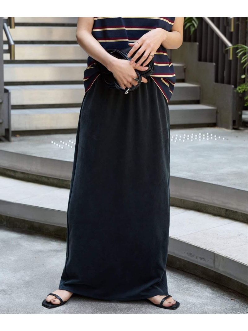 Rakuten - 《追加3》フィブリルキュプラジャージーマキシスカート JOURNAL STANDARD ジャーナル スタンダード スカート ロング・マキシスカート ブラック【送料無料】[Rakuten Fashion]