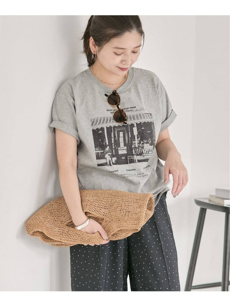 樂天商城 - 《追加2》汗ジミ防止天竺プリントT JOURNAL STANDARD ジャーナル スタンダード トップス カットソー・Tシャツ ブラウン ホワイト グレー【送料無料】[Rakuten Fashion]
