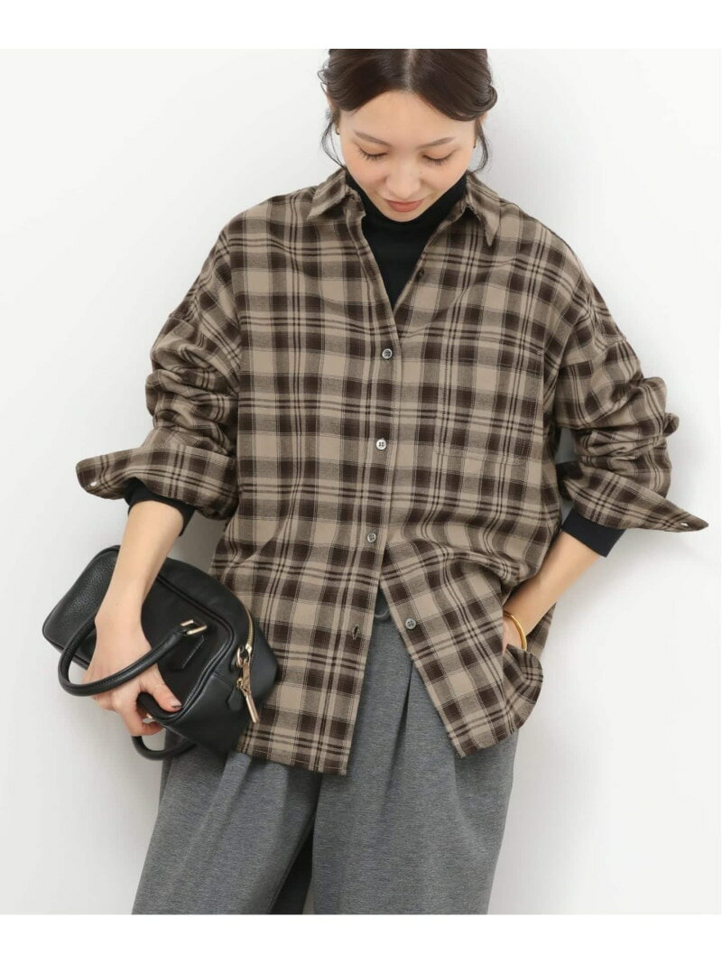 《予約》CHECKオーバーサイズシャツ JOURNAL STANDARD relume ジャーナル スタンダード レリューム トップス シャツ・ブラウス ベージュ【先行予約】*【送料無料】[Rakuten Fashion]のサムネイル