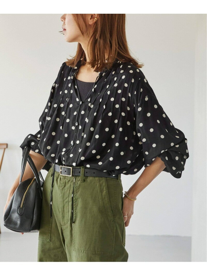 《追加》ドットプリントピンタックブラウス JOURNAL STANDARD relume ジャーナル スタンダード レリューム トップス シャツ・ブラウス ブラック【送料無料】[Rakuten Fashion]のサムネイル
