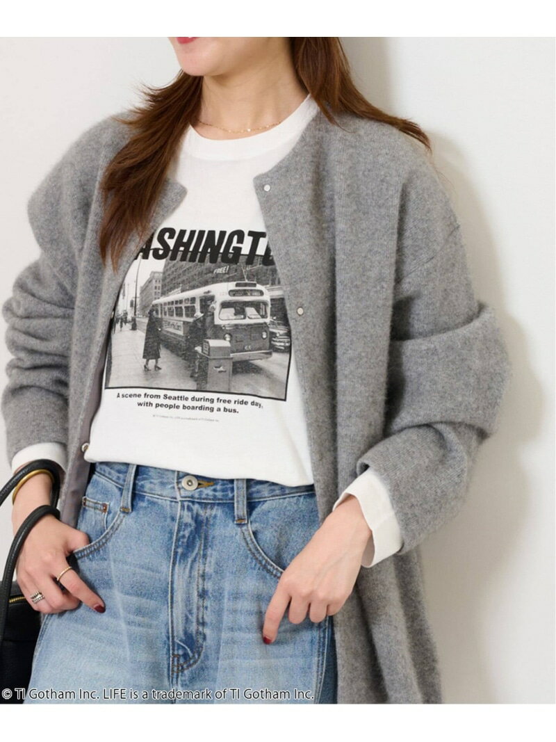 《追加》別注【GOOD ROCK SPEED】LIFE PC フォトT JOURNAL STANDARD relume ジャーナル スタンダード レリューム トップス カットソー・Tシャツ グレー ホワイト【送料無料】[Rakuten Fashion]のサムネイル