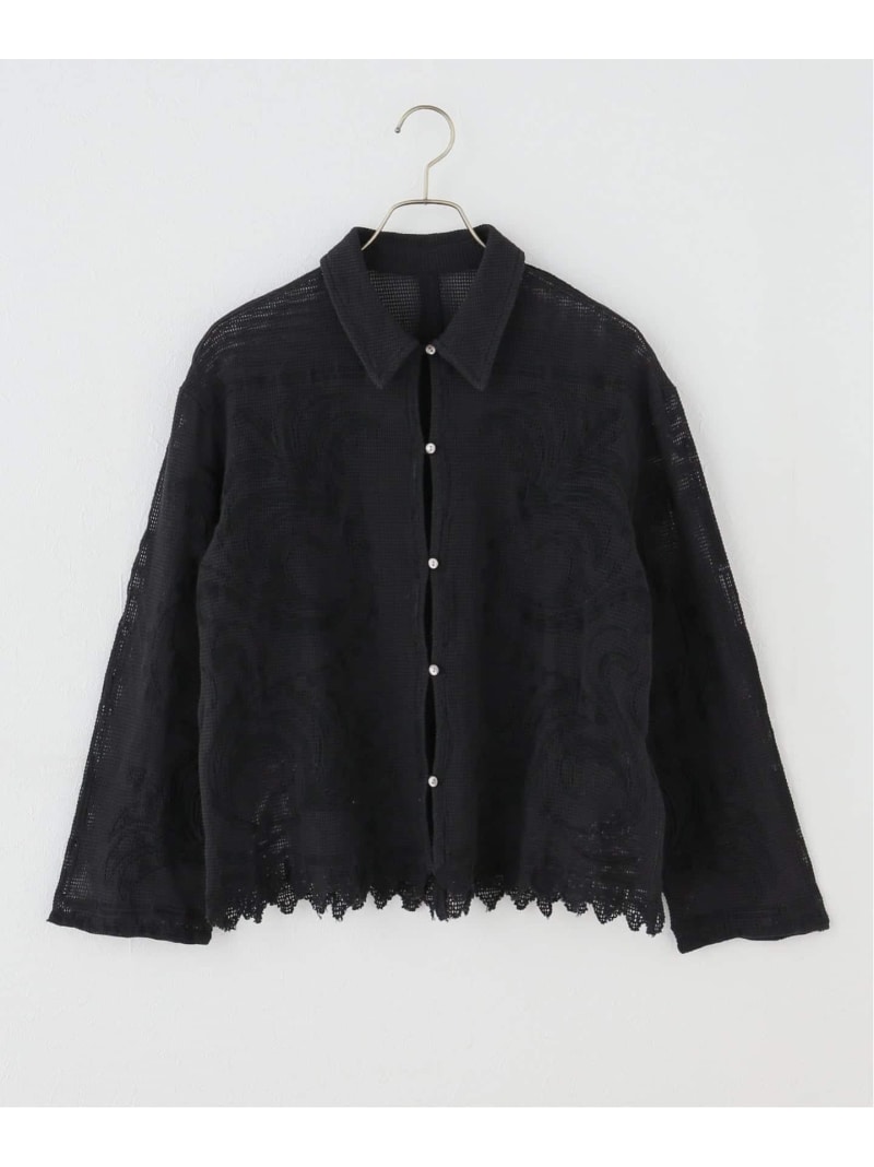 Rakuten - メッシュエンブロイダリーシャツ JOURNAL STANDARD relume ジャーナル スタンダード レリューム トップス シャツ・ブラウス ブラック ベージュ【送料無料】[Rakuten Fashion]