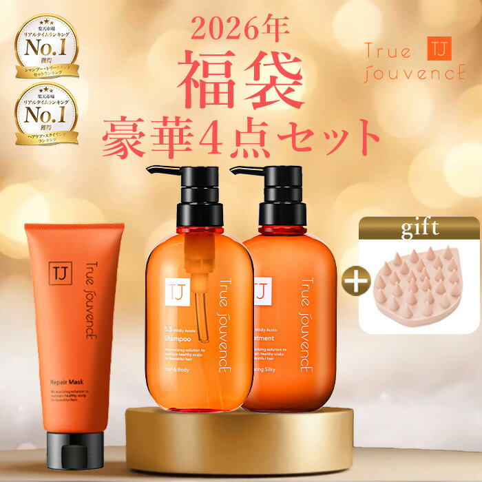 残り数点!【P5倍】9,895円→7,999円 福袋 4点セット スカルプブラシ付 シャンプー トリートメント 弱酸..