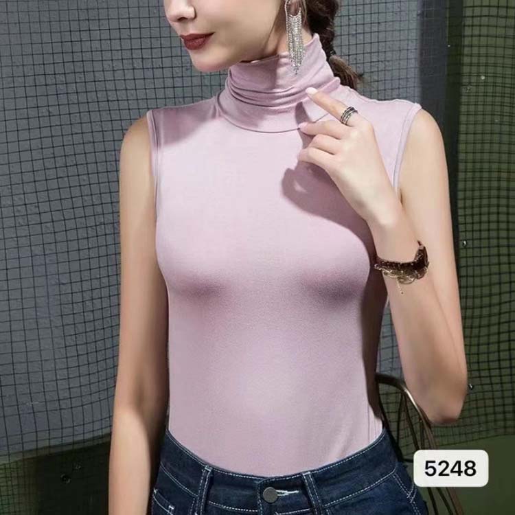 ハイネック ノースリーブ タートルネック 春夏 薄手　社交ダンス トップス スリム モーダル ハイネックノースリーブ ベスト レディース 秋 ラテン ダンス トップス 標準 モダン ダンス 練習服