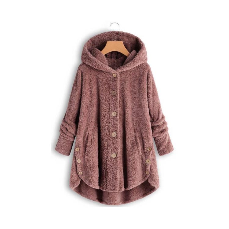 フリース チュニック 着る毛布 レディース フード付き Aライン 長袖 前開き ボタン ルームウエア 部屋着 女性 ゆったり カジュアル きれいめ 秋 無地 全9色