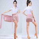 社交ダンス ラテン スカート レディース 衣装 レッスンウェア 練習着 競技 パフォーマンス ヒョウ柄 レオパード 巻きスカート ヒップカバー フリンジ セクシ...