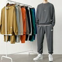 スウェットパンツ セットアップ 無地 スウェット 長袖 2点セット トレーナー ロングパンツ メンズ スエット トップス 上下セット スポーツウェア 春 秋 ク...