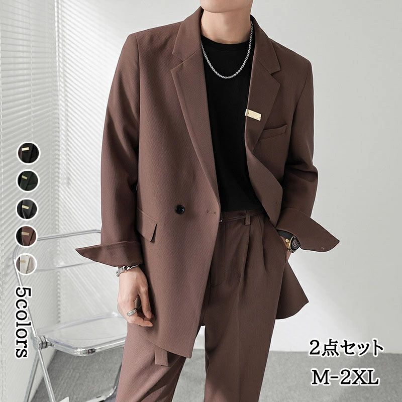 【送料無料】スーツ メンズ おしゃれ オシャレ ビジネス 高級品 セットアップ フォーマル 結婚式 カジュアルスーツ 細身 通勤 かっこいい 2ピース