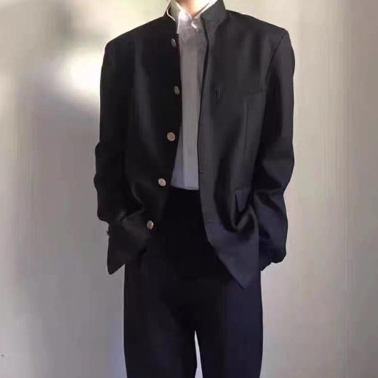 スクール 男子 制服 中学生 学生服 学ラン 3点 ラウンド襟 男の子 ズボン 上下セット ジュニア 上着 詰襟 ジャケット スラックス ウエストゴム 黒 高校生 学生服 通学 学生服 入学式 卒業式 コスプレ衣装 ボーイズ