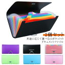 収納 書類 2個セット 伝票 B6サイズ 書類ケース ジャバラファイル ドキュメントファイル 防水 ファイル収納 マルチケース 薄型 持ち運び 13ポケット 保...