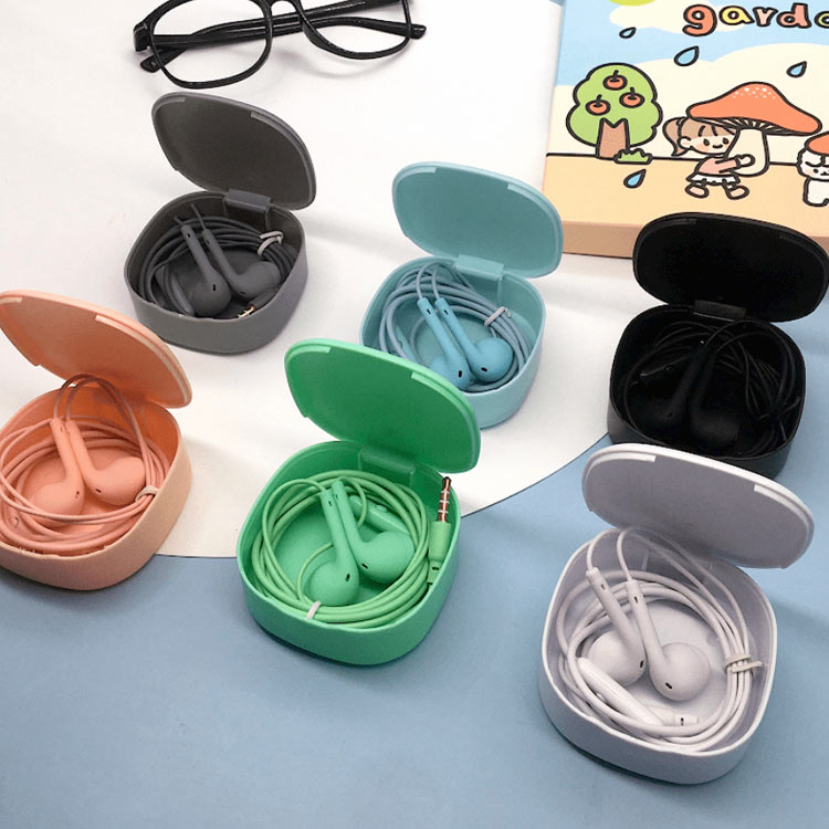 収納ケース付き 有線 イヤホン 3.5mmジャック ステレオイヤホン インナーイヤー型イヤフォン マイク付き HiFi 高音質