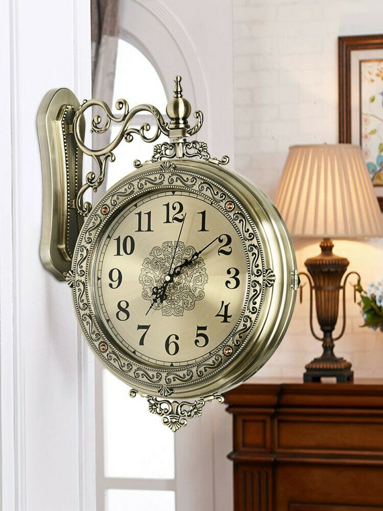 A019921壁掛け時計 クロックアラーム かけ時計 掛け時計 両面時計(3)