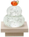 セール 水玉ガラス福鏡餅　福重ね鏡餅 橙 毎年活躍　家運繁栄