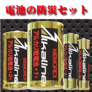 災害対策に　乾電池防災セットアルカリ乾電池　単一10本＋単二10本＋単三60本＋単四60本　セット【送料無料】