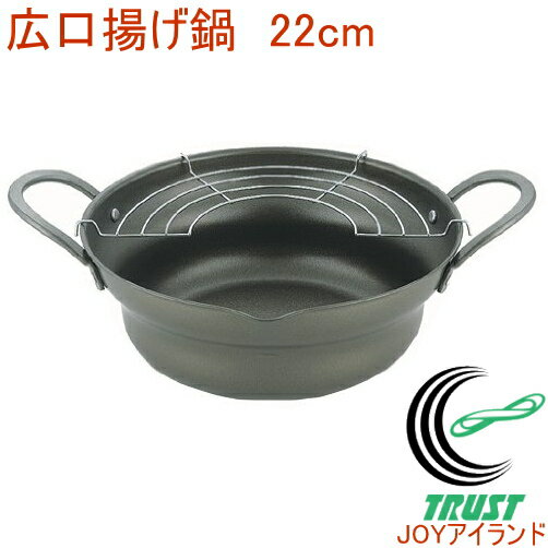 縁 広口揚げ鍋アミ付き22cm EN-W22W RCP 日本産 200V・IH対応 てんぷら鍋 天ぷら鍋 フライ鍋 網付き 網付 網 揚げ物 フライ 新生活 新成人
