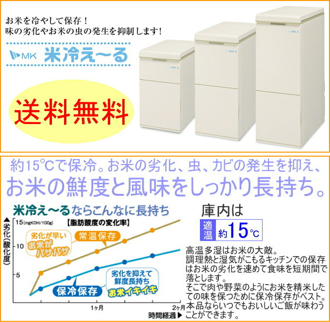 保冷計量米びつ　米冷えーる　21kg　（NCK-21W）　【RCP】【送料無料】【米櫃】【こめびつ】【保存】【保冷】【ストック】【保管】【収納】【エムケー】