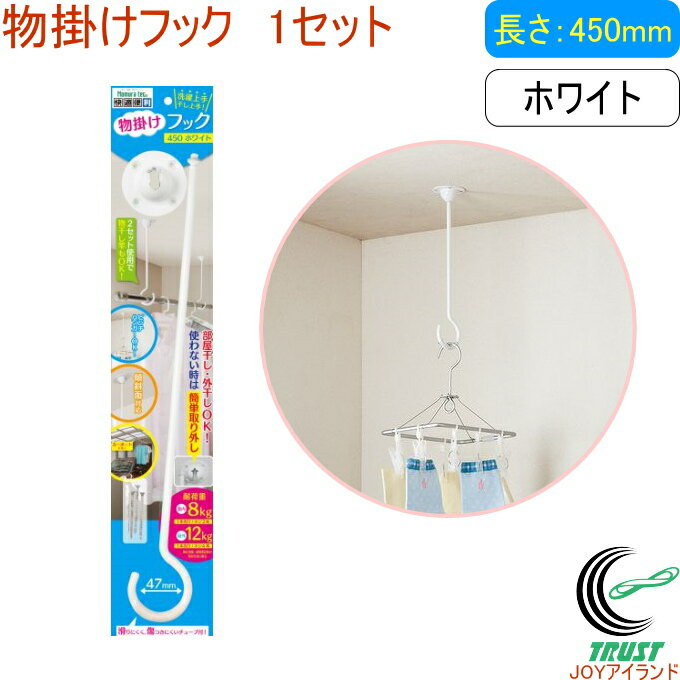 物掛けフック 450 ホワイト 1セット入 N-1019 RCP 室内物干し 室内 物干し 部屋干し 外干し フック ハンガー ピンチハンガー 洗濯 ランドリー 簡単 便利 店頭受取対応商品