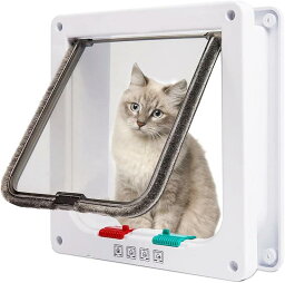 猫 ドア ペットドア 20*19cm 猫 出入り口 小型犬用 ドア 猫扉 4WAY ペットドア 小型 犬 猫 ペット出入り口 室内用 取り付け簡単 冷暖房対策