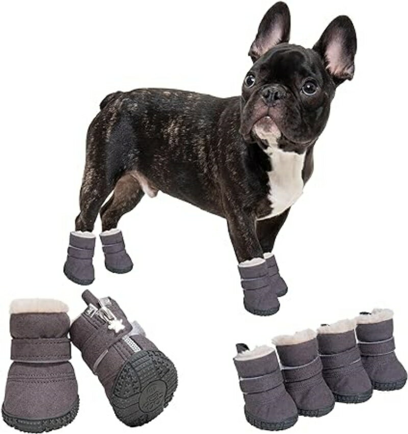 楽天JowaShop犬用ブーツ 犬の靴 あったかブーツ ドッグブーツ 犬 靴 4個入り 保温 冬用 暖かい ムートンブーツ