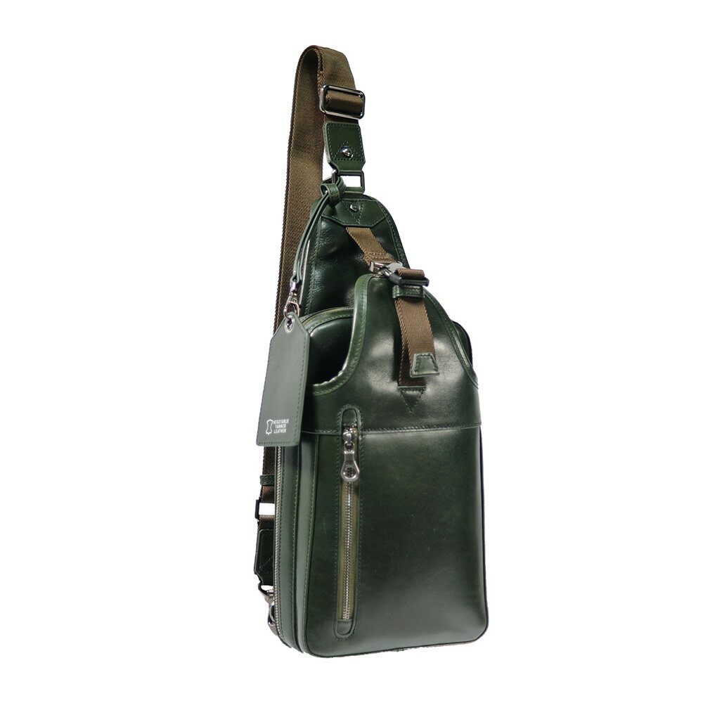 【希少】ボディバッグ　レザー　本革　オリーブ　多機能　スタッズ　高級　大容量　緑 希少】ボディバッグ レザー 本革 オリーブ 多機能 スタッズ 高級