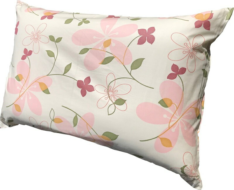 日本製まくらカバー付 そば枕 ブランチ ピンク 約 35×5