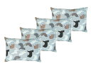 枕カバー4枚 ネコ 35x50cm グレー 日本製 送料無料 ネコポス便限定 猫 ねこ ピロケース セット まくらカバー マクラカバー ピロケース ピローケース...