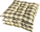 ★送料無料★ 3枚 セット フロアー クッション Cチェック 約60×60cm GN 日本製 シート クッション ソファー 背もたれ ベッド ベット テレワーク リモート 瞑想 業務用 座布団 綿 映え 和室 洋室 フローリング カバーは別売り おしゃれ かわいい タツミ