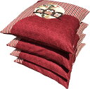 4枚 組 座布団カバー 55 59 ふくろう レッド 約55×59cm 送料無料 日本製 綿100% 銘仙判 安心 旅館 業務用 居酒屋 和室 洋室 和風 洋風...