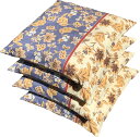 4枚 組 座布団カバー 更紗 約55×59cm 送料無料 日本製 銘仙判 安心 旅館 業務用 居酒屋 公民館 和室 洋室 和風 洋風 北欧 法事 綿 お買い得 ...