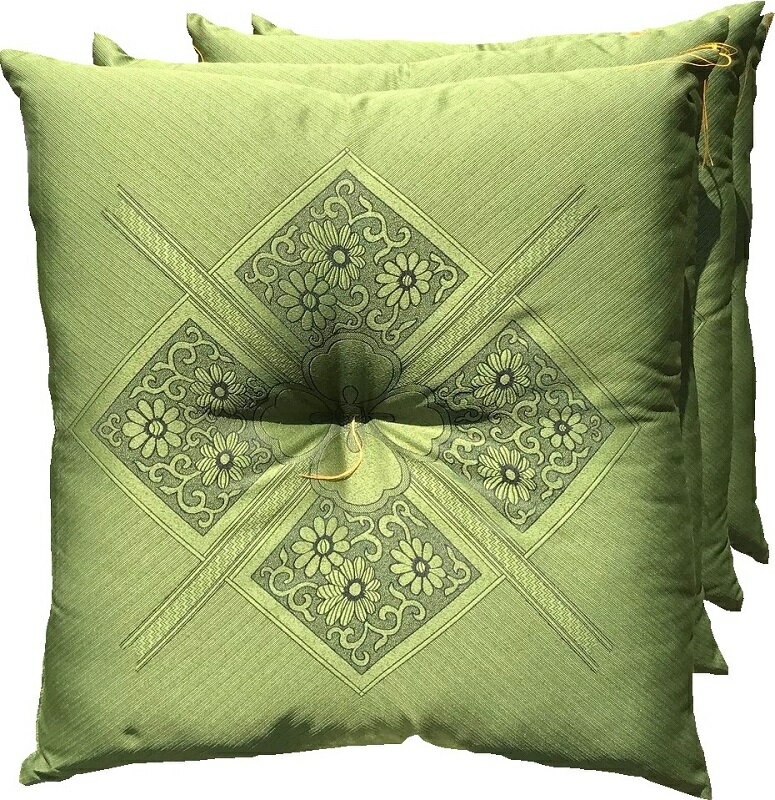 座布団 ざぶとん わた入り フクレ グリーン 4枚セット 4枚組 製品 約 59x63 cm 59 63 59x63 八端判 ハイウェー 送料無料 来客用 返礼...