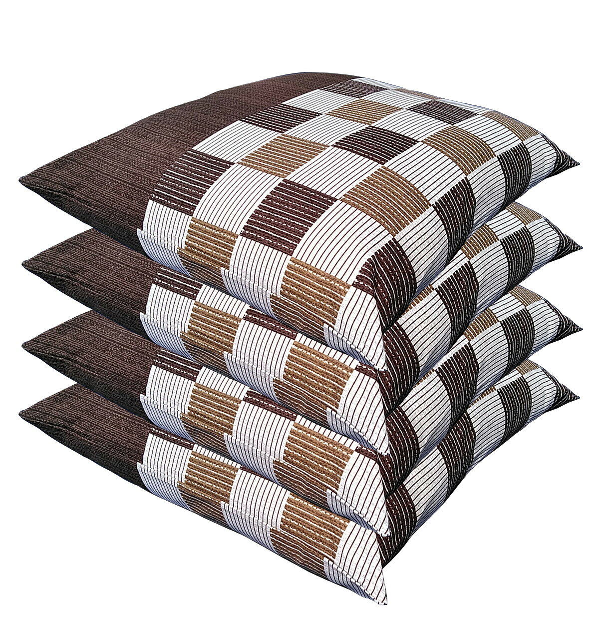 座布団カバー 八端判 59 63 センチ 4枚 しじら格子 ブラウン 59x63cm 送料無料 日本製 59x63 旅館 業務用 居酒屋 和室 洋室 和風 洋風...