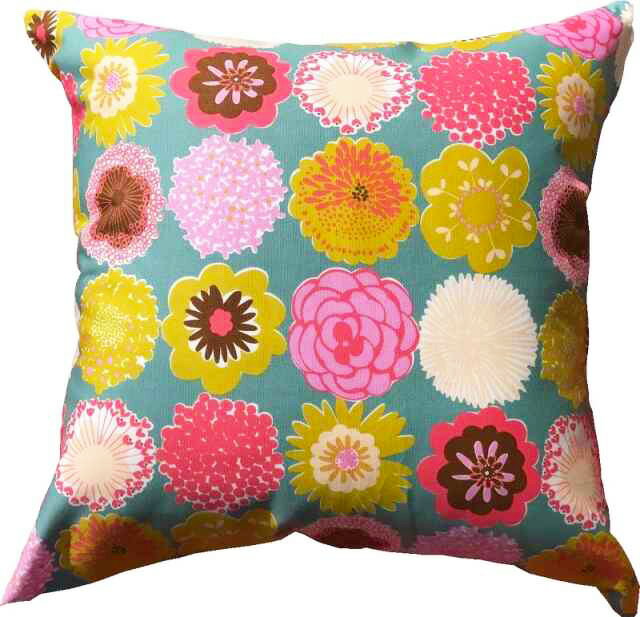 クッションカバー ポップドロップ 約45×45cm グリーン 送料無料 日本製 綿100% コットン ファブリック インテリア リビング ファスナー 洗える お...