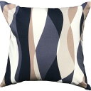 クッションカバー OXウェーブ ネイビー 約45×45cm 送料無料 日本製 綿100% コットン ファブリック インテリア リビング ファスナー 洗える お買...