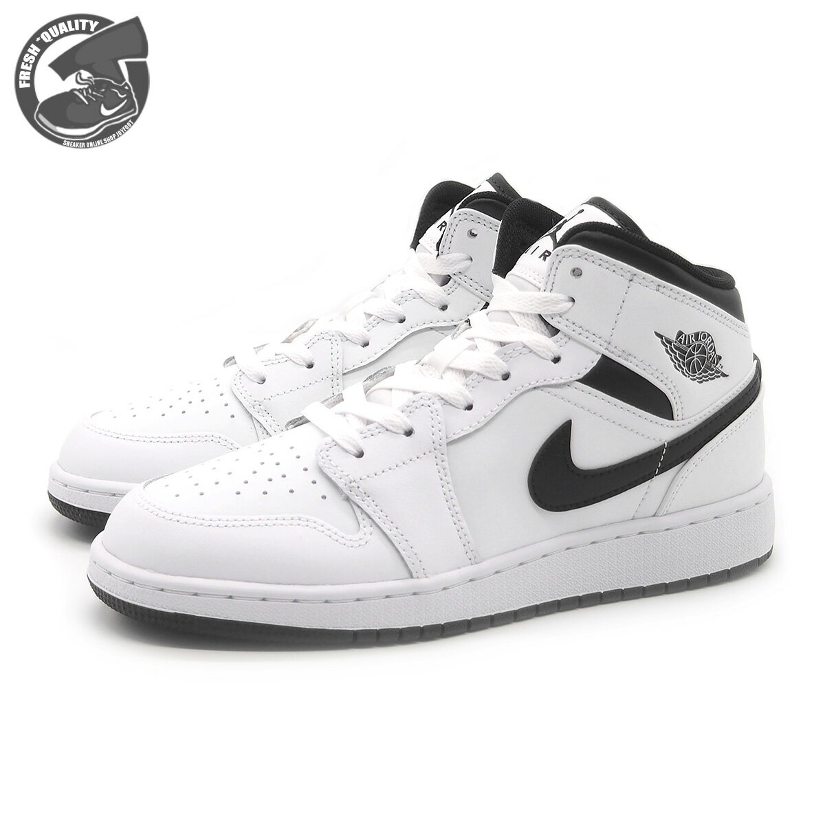 【お買い物マラソンポイント3倍】NIKE AIR JORDAN 1 MID GS WHITE/BLACK DQ8423-132 ナイキ エアジョーダン 1 ミッド…