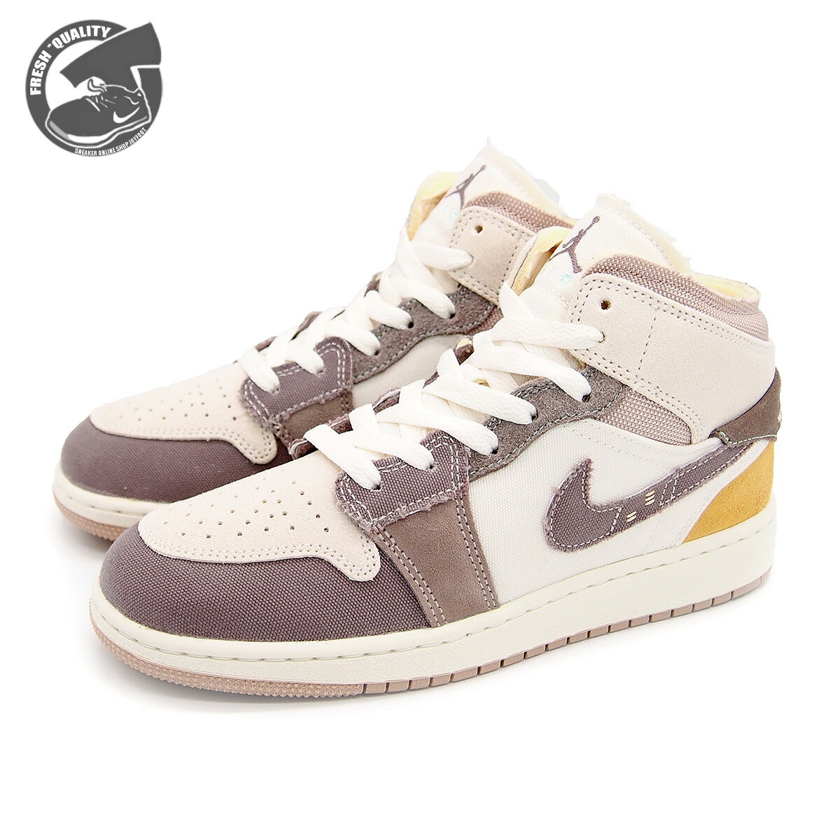 【楽天スーパーセールPx5倍】NIKE AIR JORDAN 1 MID SE CRAFT (GS) SAIL/TAUPE-HAZE-FOSSIL STONE dz4466-102 ナイキ…