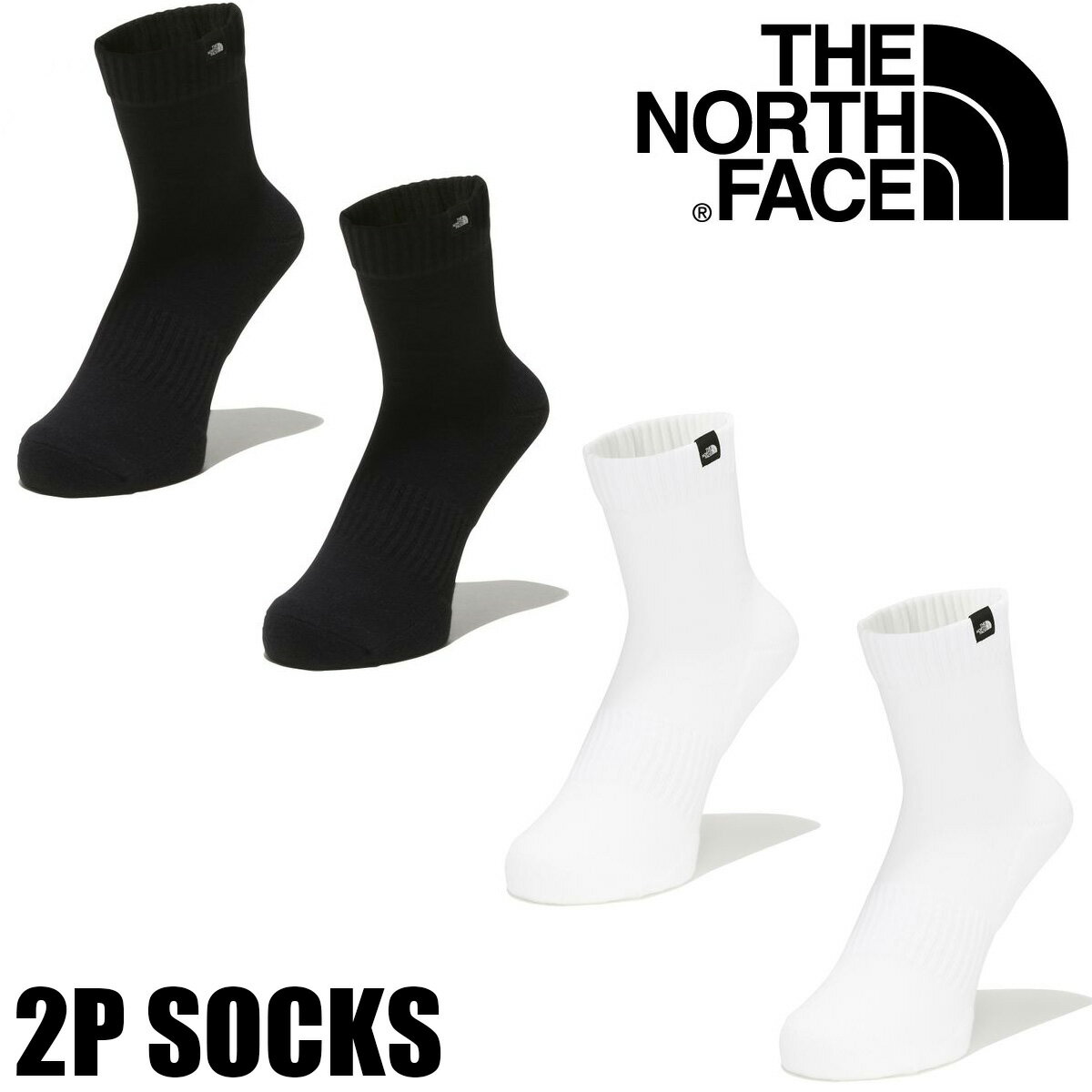 楽天JOYFOOT ”SNEAKER ONLINE SHOP”NN82082 THE NORTH FACE TNF ORGANIC 2P SOCKS ブラック（K） ホワイト（W） ノースフェイス オーガニック 2P ソックス ユニセックス ラッピング不可商品