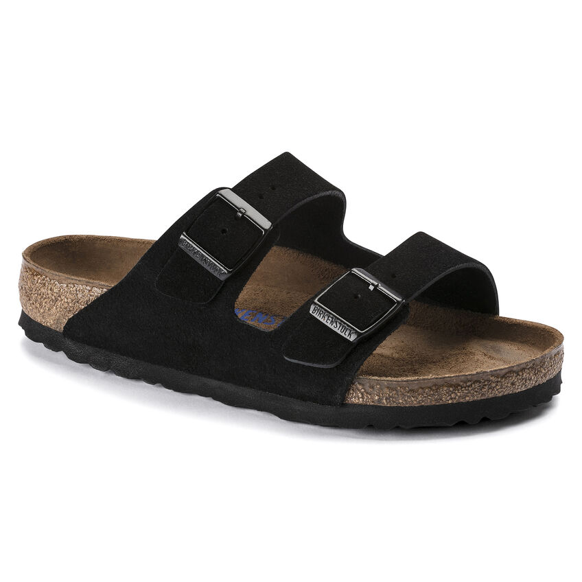 BIRKENSTOCK ARIZONA SFB BLACK SUEDE NARROW幅 951323 ビルケンシュトック アリゾナ ソフトフッドベッド ブラック スエード スリム幅 レディース 国内正規品 1