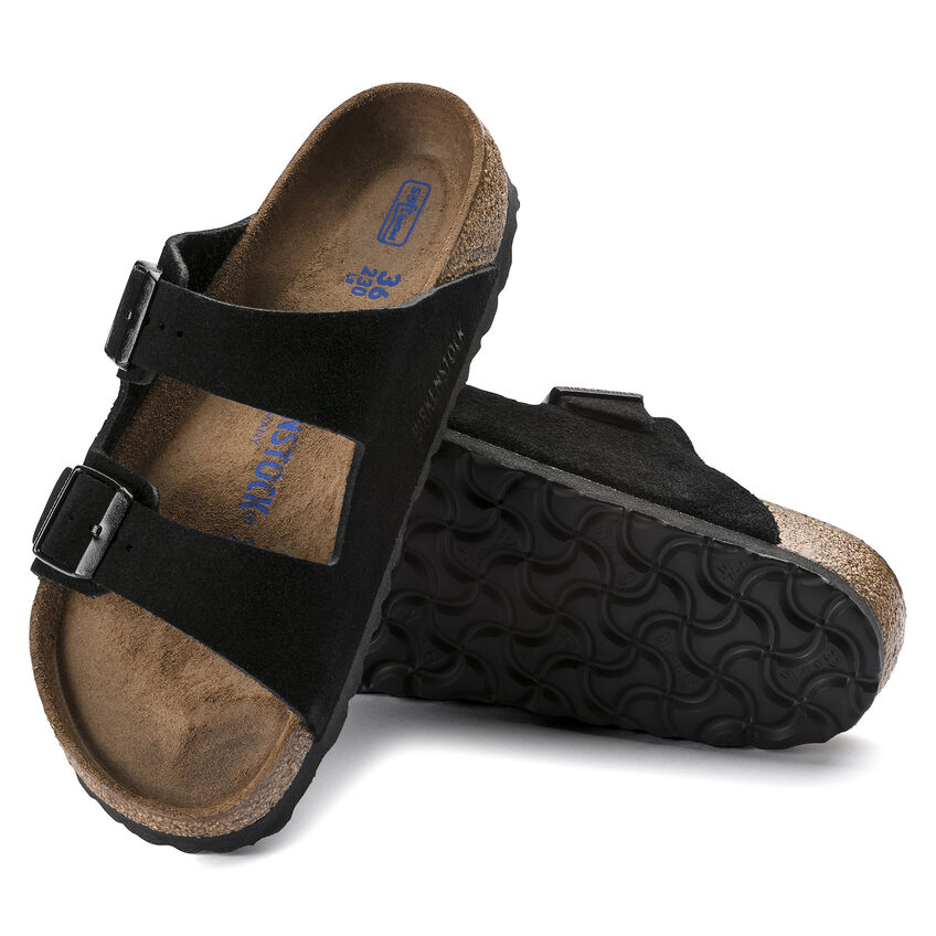 BIRKENSTOCK ARIZONA SFB BLACK SUEDE NARROW幅 951323 ビルケンシュトック アリゾナ ソフトフッドベッド ブラック スエード スリム幅 レディース 国内正規品 2