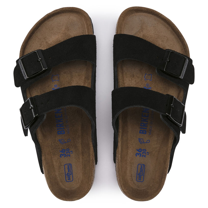 BIRKENSTOCK ARIZONA SFB BLACK SUEDE NARROW幅 951323 ビルケンシュトック アリゾナ ソフトフッドベッド ブラック スエード スリム幅 レディース 国内正規品 3