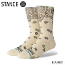 【STANCE SOCKS】 2010年アメリカ カリフォルニア州サンクレメンテで誕生したソックスブランド 【STANCE (スタンス)】 西海岸のカルチャーをルーツに靴下をキャンバスと捉え、多彩なデザインと素材にこだわりぬいたプレミアムなフィット感、最先端技術を用いた履き心地の良さに定評があり、世界中で人気を集めています。 ■商品説明 上質のコームドコットンを使用し、通気性が良く、柔らかで滑らかな肌触りを実現。 磨耗の激しいつま先とかかと部分には、スタンス独自の優れた耐久性を持つ新素材「インフィニット」を採用。 通常のモデルより5倍の耐久性を実現しました。 深いヒールポケットと伸縮性のあるアーチサポートが、足のラインを優しく包み込み極上のフィット感を生み出しています。 ■商品名 HANKY ■商品番号 A556A24HAN ■カラー 1.CREAM ■製品取扱い ・洗濯機で洗濯できます。 ・漂白やアイロンはお避けください。 ・長くご使用いただくために、乾燥機の使用はお控えください。 ■注意事項 当店では姉妹店と在庫を共有している為に ご注文が確定した後でも在庫の欠品が発生する可能性もございます。　