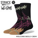 STANCE WELCOME SKELLY CREW BLACK A556A24WSC スタンス ブラック ソックス(4)