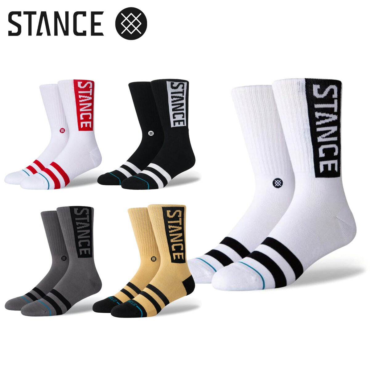 STANCE OG SOCKS M556D17OGG スタンス ソックス オージーソックス ブラック ホワイト ホワイトレッド グレー イエロー メンズ 靴下