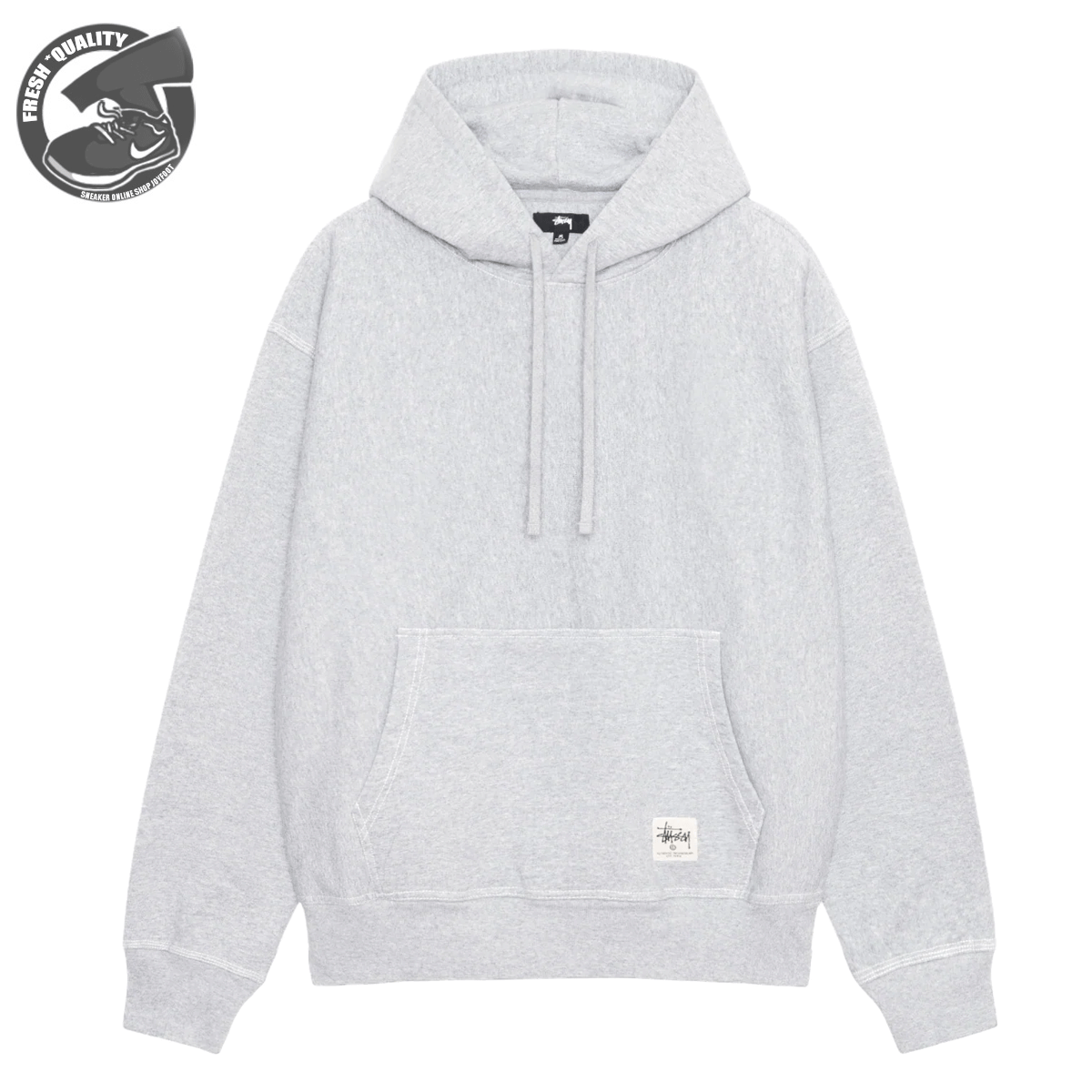 STUSSY CONTRAST STITCH LABEL HOOD GREY HEATHER 118459 ステューシー コントラスト スティッチ ラベル フード グレーヘザー 2023HO