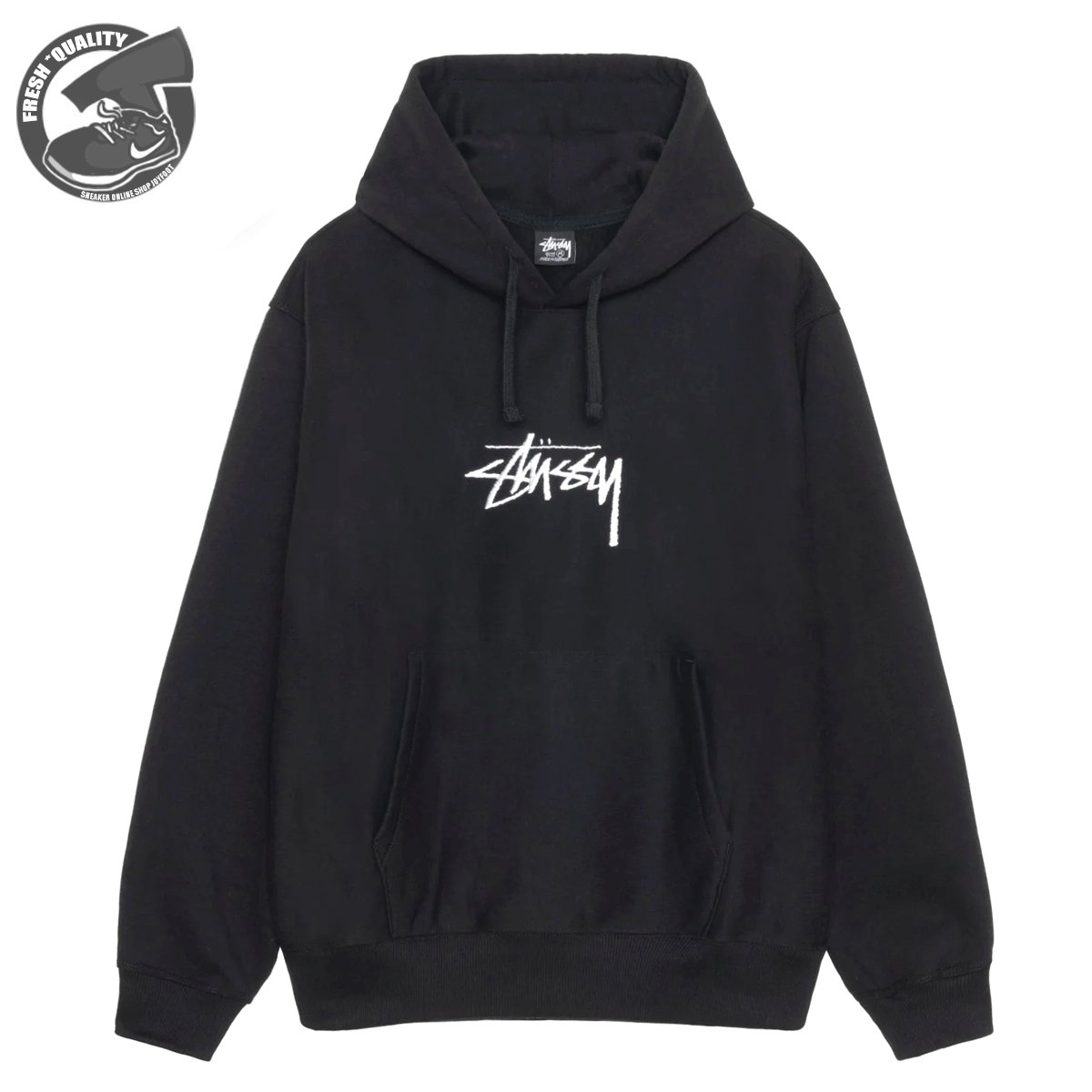 ステューシー パーカー（メンズ） STUSSY STOCK APPLIQUE HOODIE BLACK 118475 ステューシー ストック アップリケ フーディー ブラック 2023HO