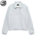 ステューシー ジップアップパーカー メンズ STUSSY HALF ZIP MOCK NECK SWEATSHIRT GREY HEATHER 118539 ステューシー ハーフ ジップ モック ネック スエットシャツ グレー ヘザー 2024SP