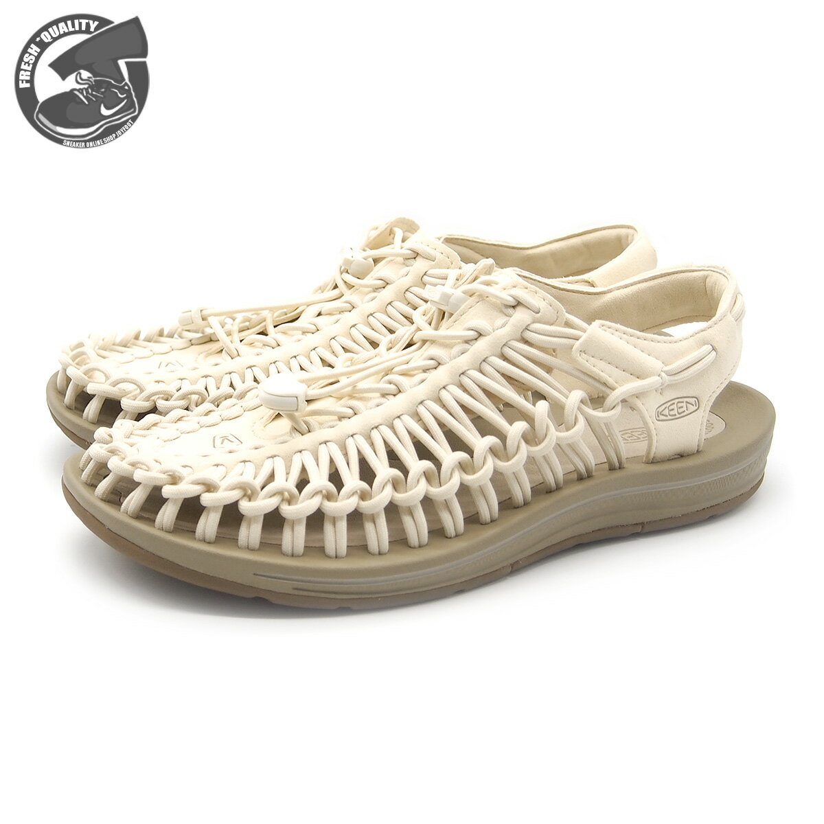樂天商城 - KEEN UNEEK WHITE CAP/CORNSTALK 1028173 キーン ユニーク ホワイト キャップ/コーンスターク サンダル