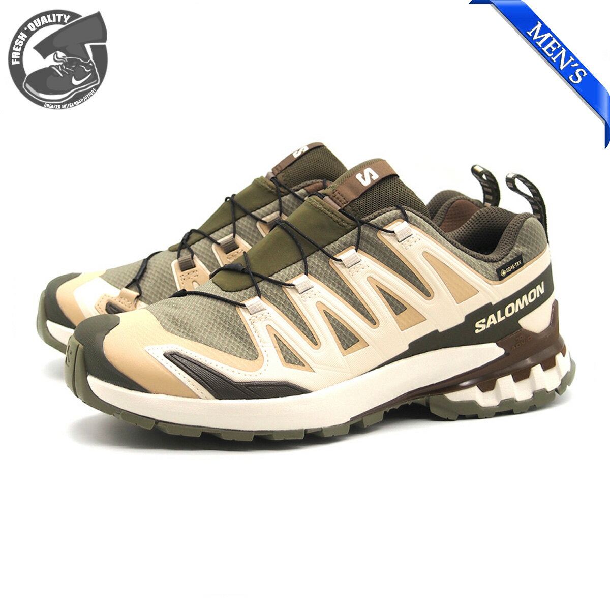 SALOMON XA PRO 3D V9 GORE-TEX DEEP-LICHEN-GREEN/SAFARI/DARK-EARTH L47820200 サロモン エックスエー プロ 3D V9 ゴアテックス ディープ ライケン グリーン/サファリ/ダーク アース メンズ