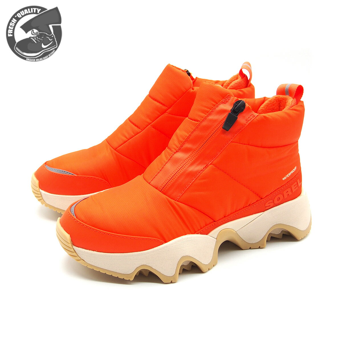 【国内正規品】 SOREL KINETIC IMPACT PUFFY ZIP WP Optimized Orange, Bleached Ceramic nl5044-862 ソレル キネティックインパクト パフィー ジップ ウォータープルーフ オレンジ レディース ウィンター ブーツ 2023FW