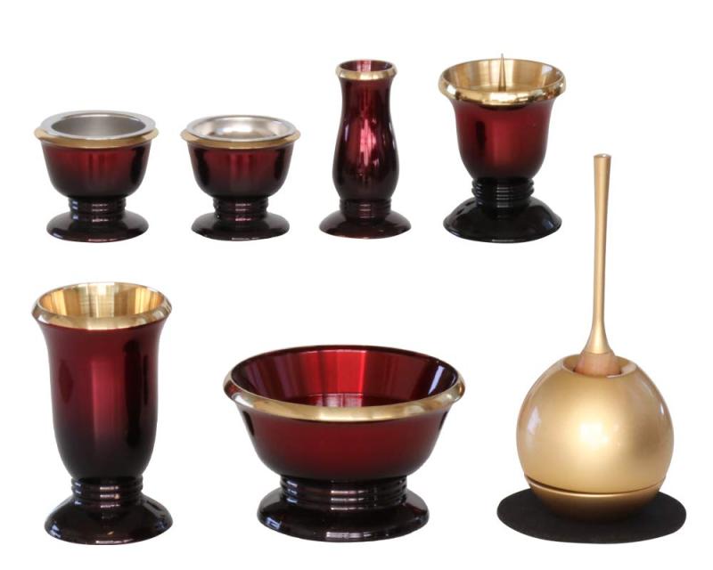 仏具6点+おりんセット 銀河 ワインレッド 3.0寸 joyful11-10003153 ジョイフル39楽天市場店 パッケージ画像
